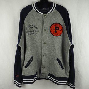 Polo Ralph Lauren Men's Varsity Jacket Eastern League Champs Bronx Grey Blue L